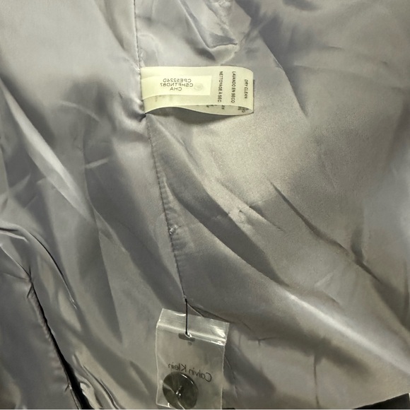 Calvin Klein Dark Gray 1 Button Front Blazer Jacket 3 Faux Pockets Womens 10P - Picture 9 of 13